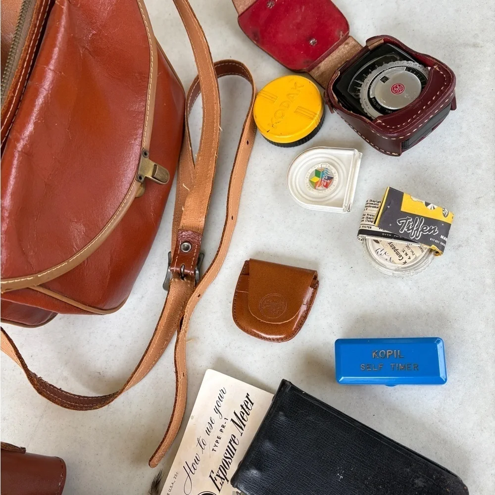 Vintage GE Exposure Meter with Brown Leather Case